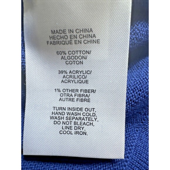 Jones New York Women's Solid-Color Mixed-Stitch Sweater Cozy Top Royal Blue XL - Picture 7 of 8